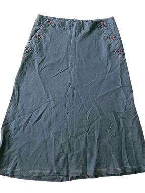 Boden 100% Linen A Line Midi Sailor Skirt Size 12R